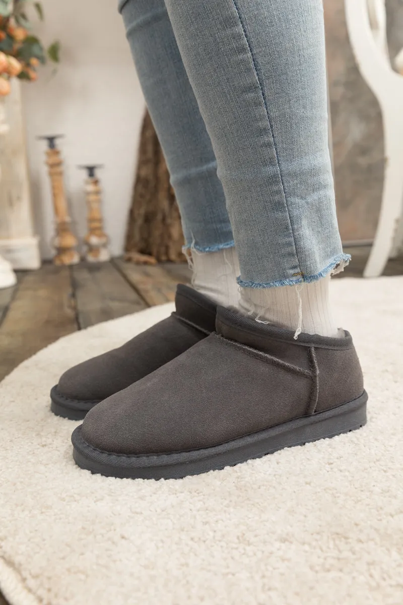 Fur-Lined Suede Tasman Slipper Boots