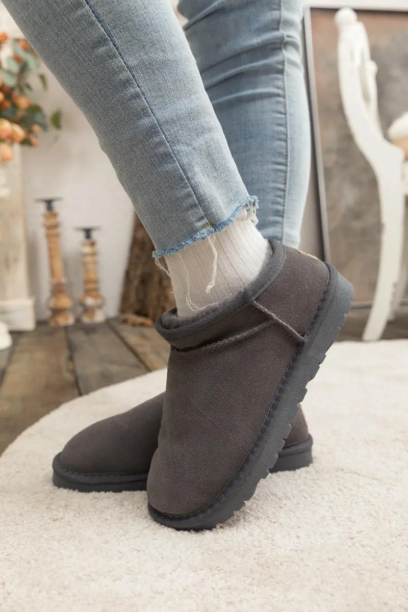 Fur-Lined Suede Tasman Slipper Boots
