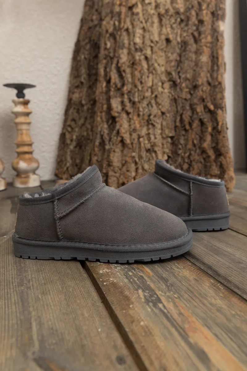 Fur-Lined Suede Tasman Slipper Boots