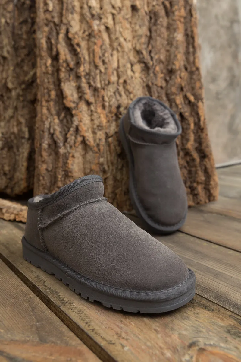 Fur-Lined Suede Tasman Slipper Boots