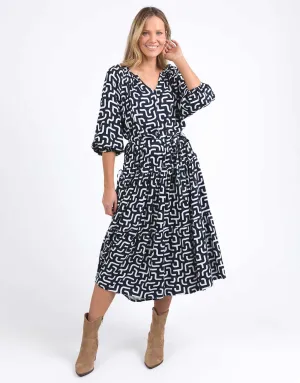 Gemma Geo Dress - Navy Geo Print