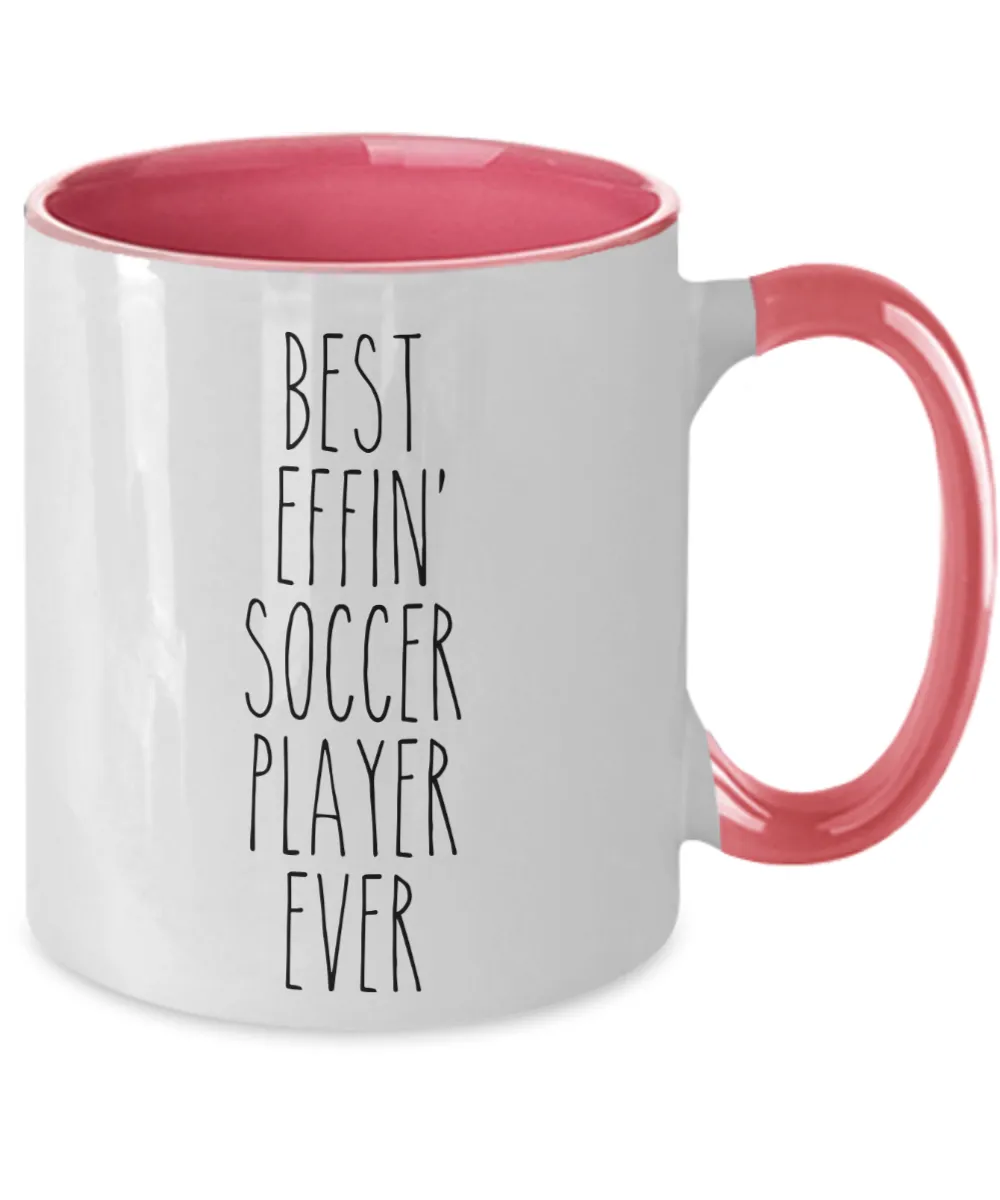 Gift For Soccer Player Best Effin' Soccer Player Ever Mug Two-Tone Coffee Cup Funny Coworker Gifts