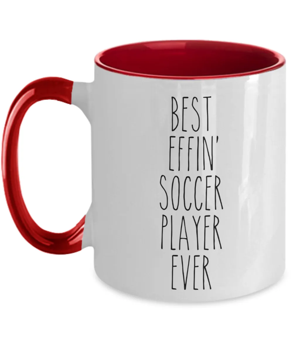 Gift For Soccer Player Best Effin' Soccer Player Ever Mug Two-Tone Coffee Cup Funny Coworker Gifts