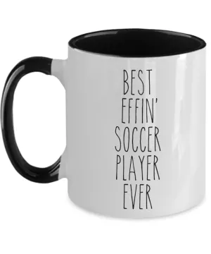 Gift For Soccer Player Best Effin' Soccer Player Ever Mug Two-Tone Coffee Cup Funny Coworker Gifts