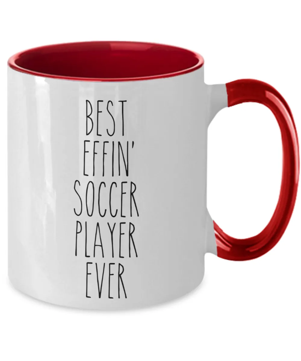 Gift For Soccer Player Best Effin' Soccer Player Ever Mug Two-Tone Coffee Cup Funny Coworker Gifts