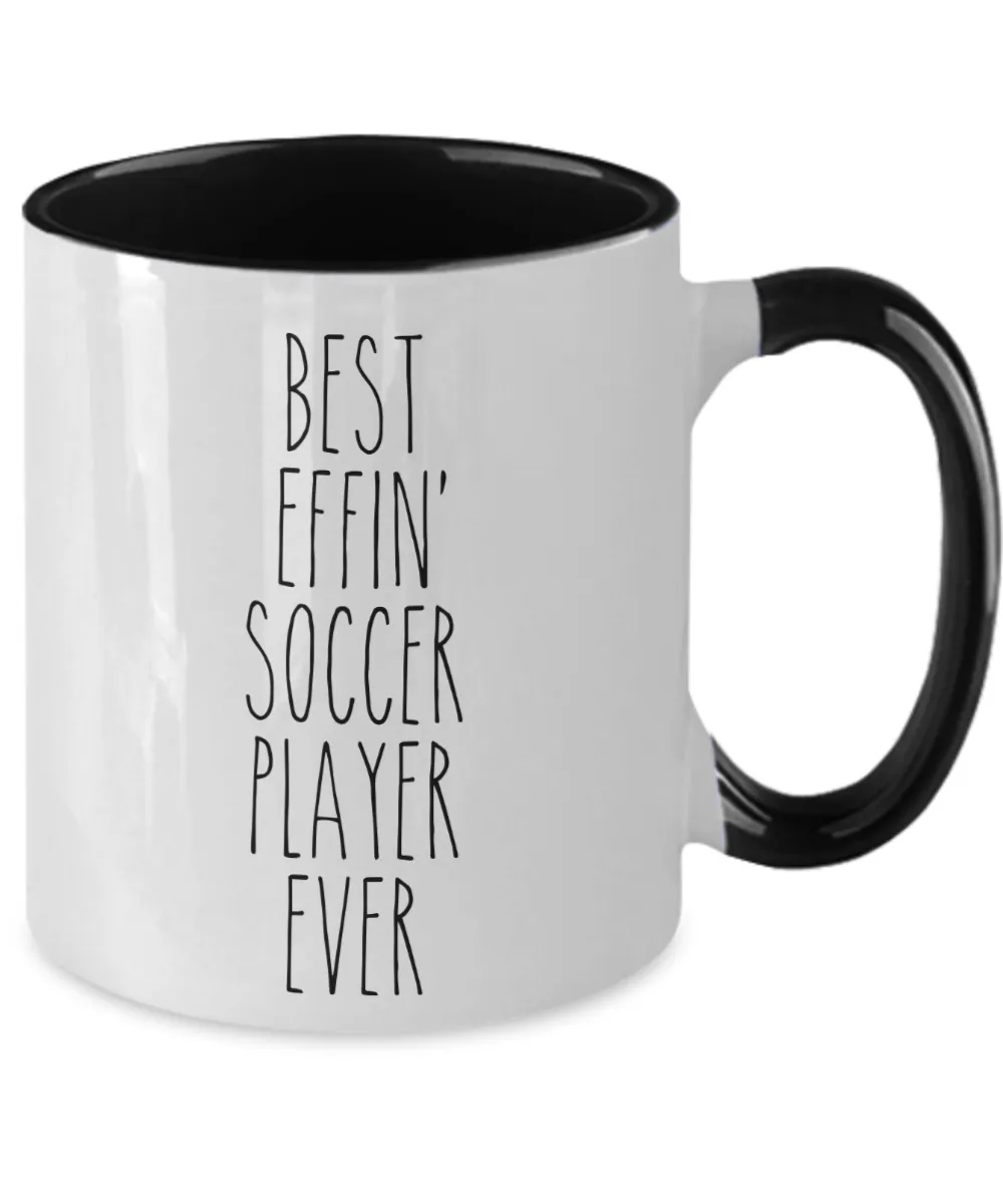 Gift For Soccer Player Best Effin' Soccer Player Ever Mug Two-Tone Coffee Cup Funny Coworker Gifts