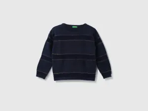 Girls Striped Round Neck Sweater