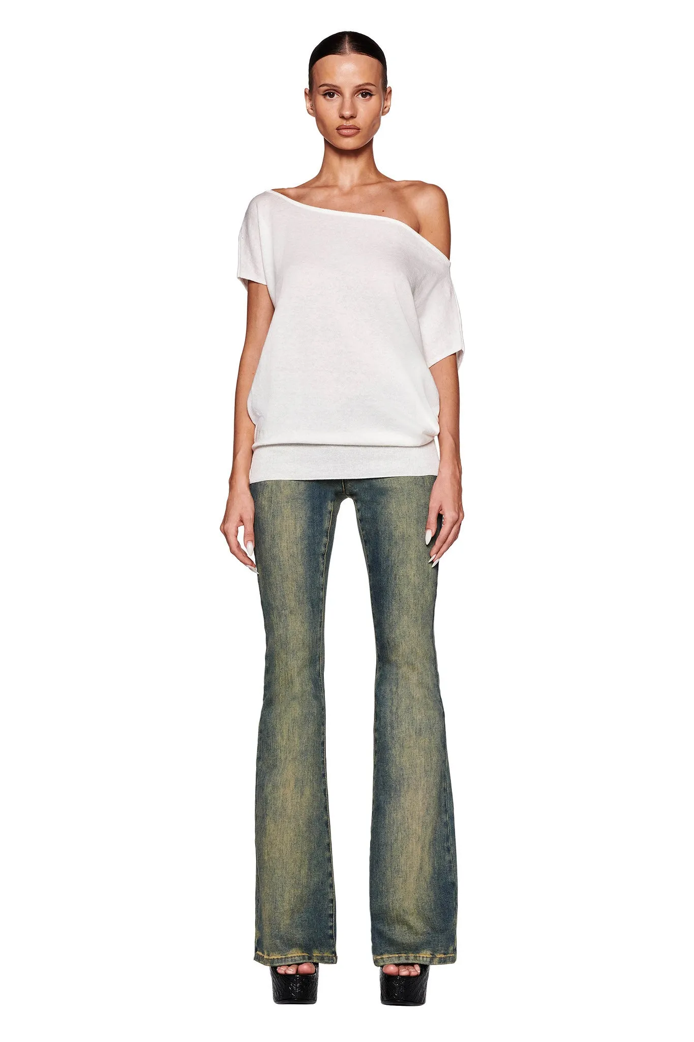 GISELLE SHORT SLEEVE TOP - WHITE