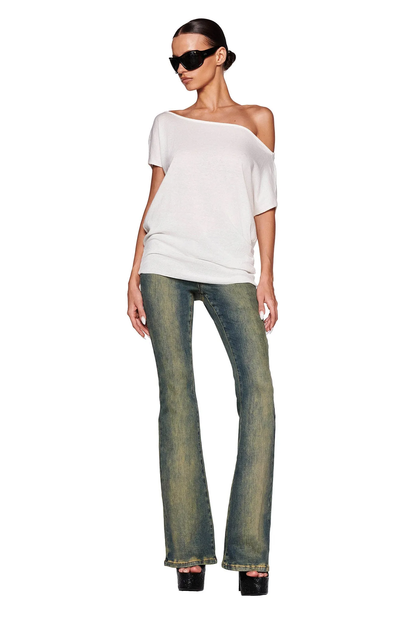 GISELLE SHORT SLEEVE TOP - WHITE