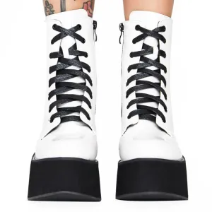 Glossed Obsidian' Patent Leather Platform Boots (2 Color Options)