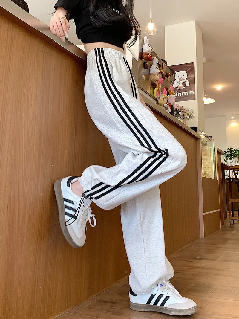 Grey Contrast Striped Jogger