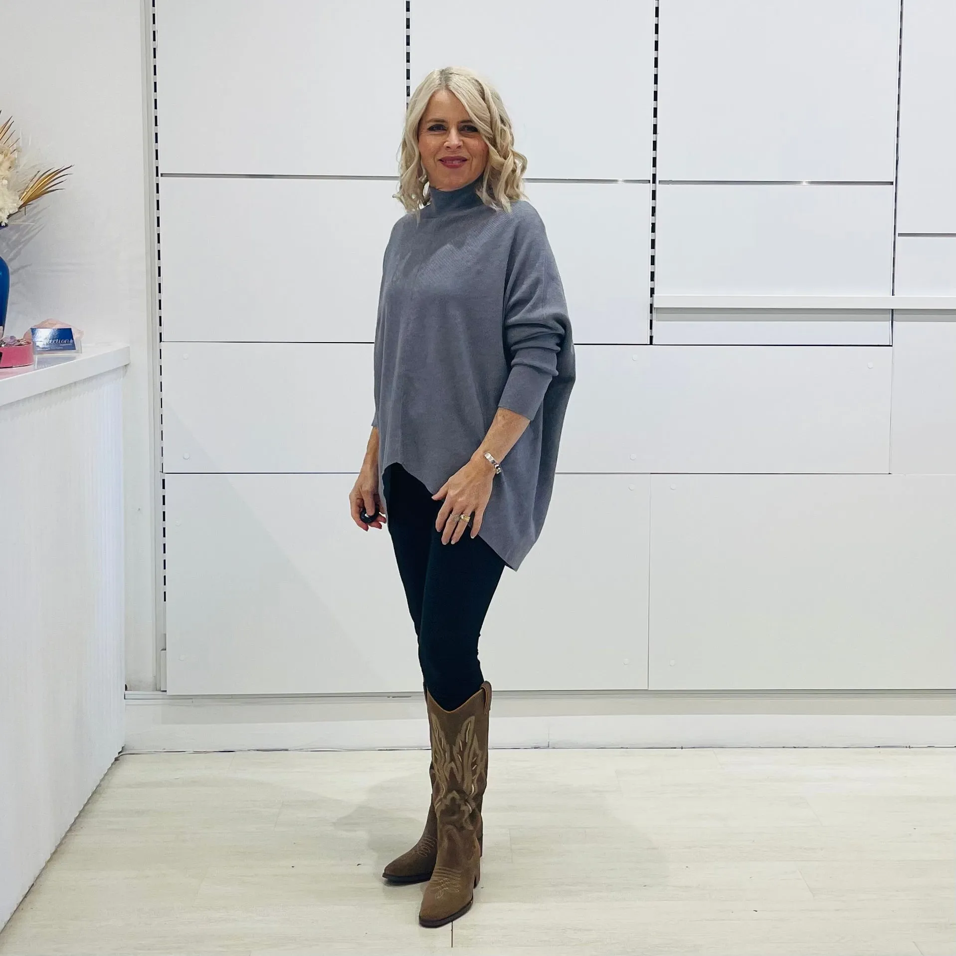 Grey Luxe Knit Jumper