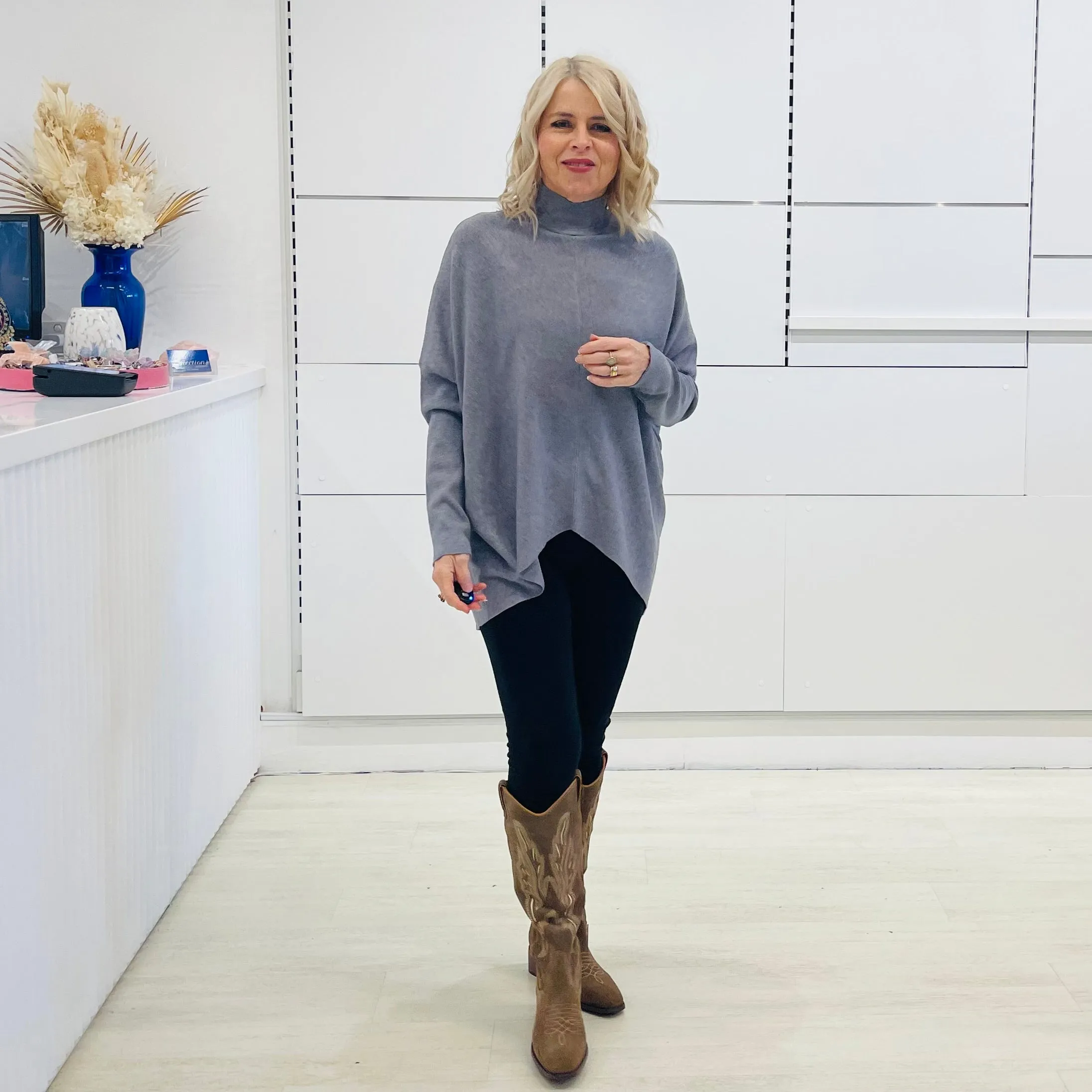 Grey Luxe Knit Jumper