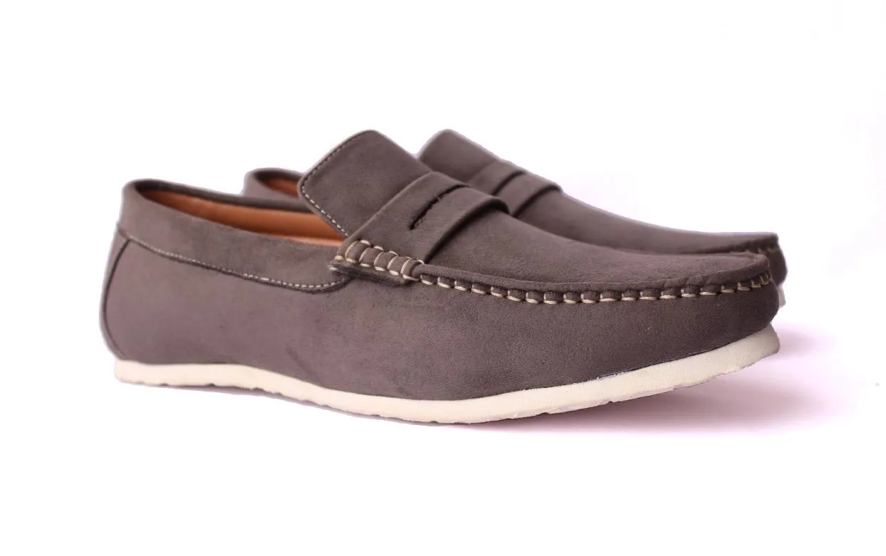 Grey Suede Men Drivers