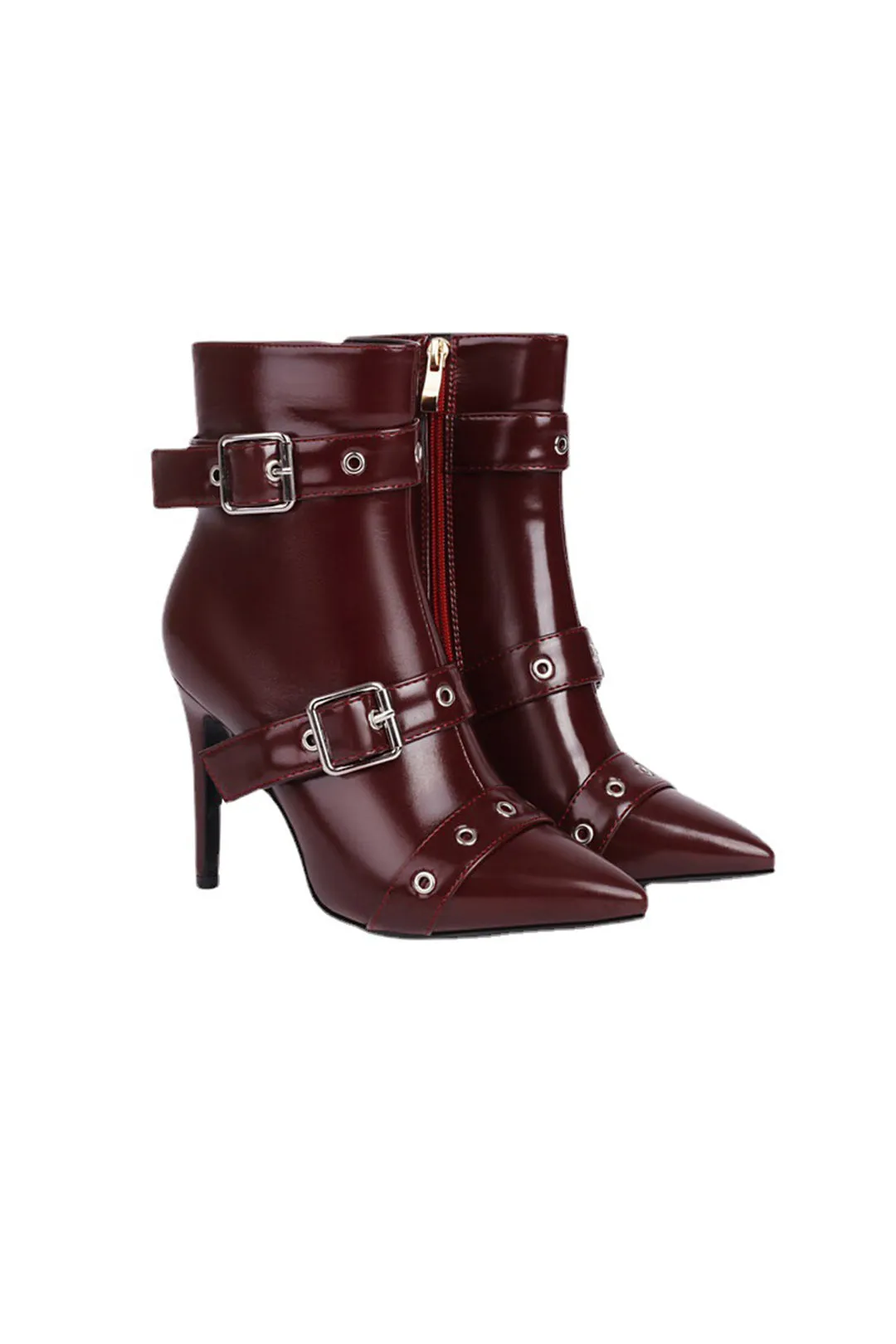 Hailey - Sleek Metallic Finish Woman's Ankle Boots