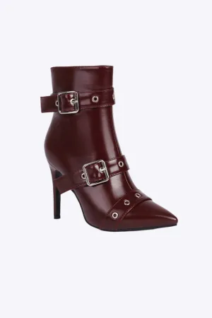 Hailey - Sleek Metallic Finish Woman's Ankle Boots