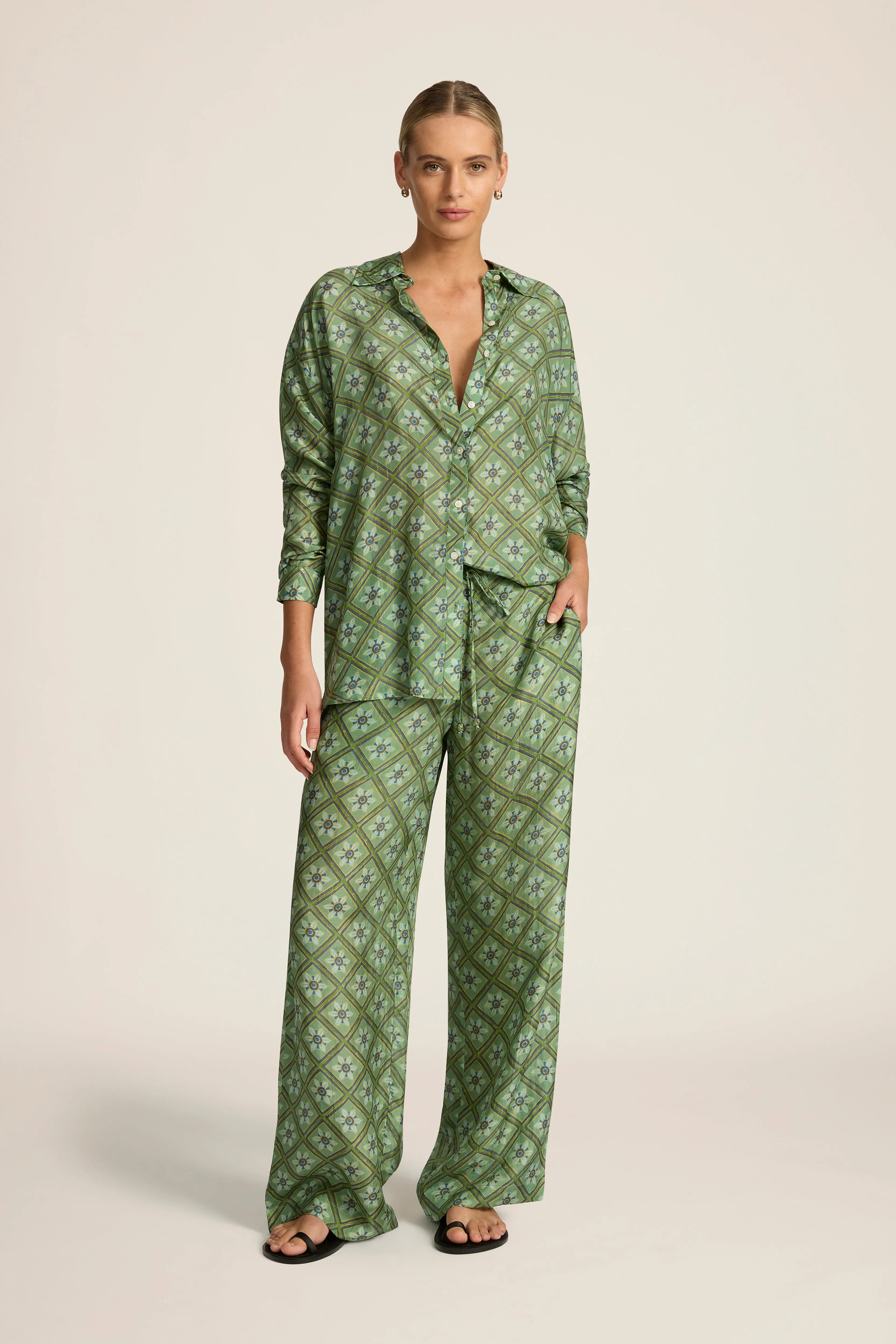 Hannah Artwear, Stevie Shirt | Talavera Emerald