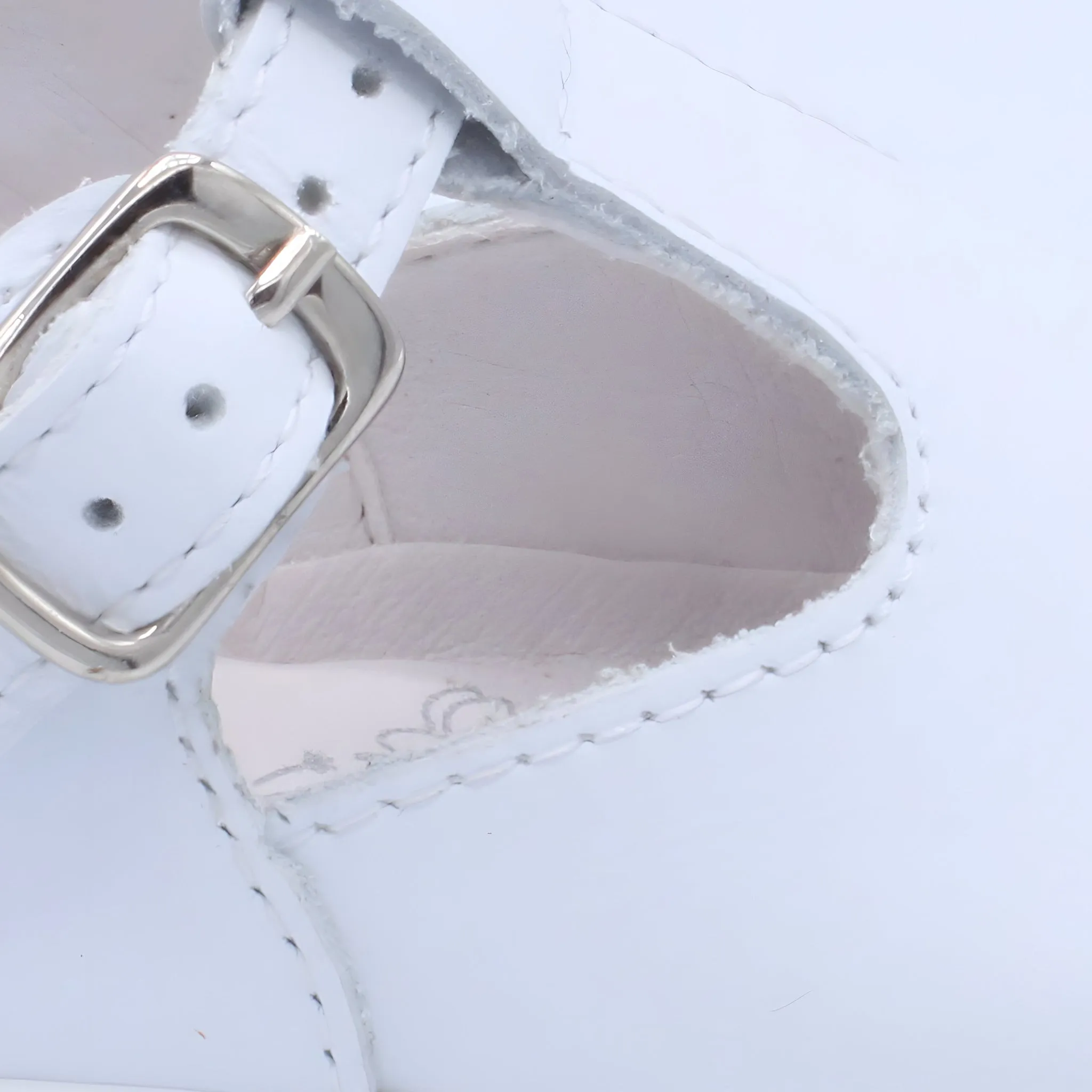 'Harlen' Boys White Leather T-Bar Shoes