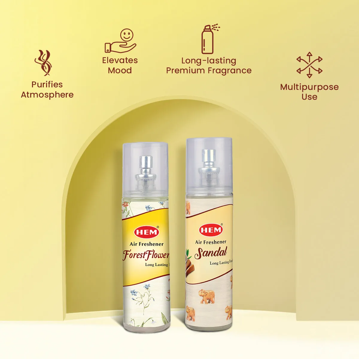 HEM Forest Flower   Sandal Air Freshener Pack of 2 (200 ml Each)