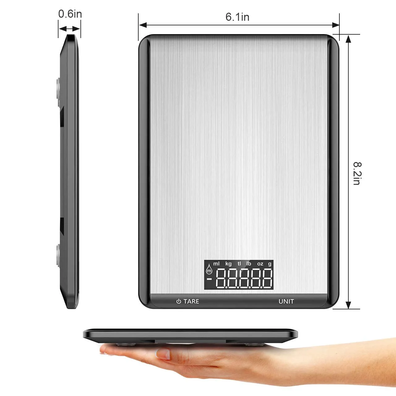 Homlly Digital Kitchen Scale with 6 measurements (Up to 10kg load)