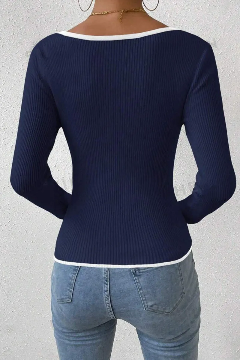 HWR1181 Trim Ribbed Top