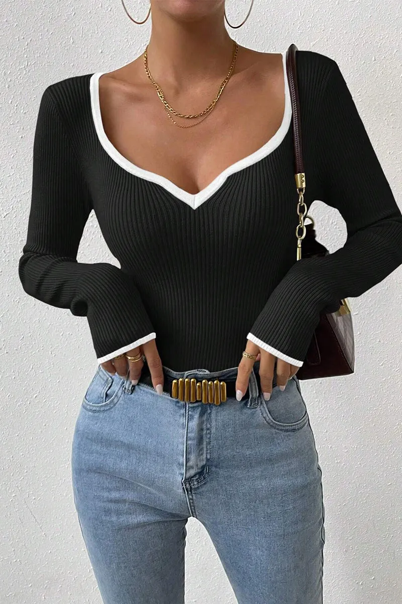 HWR1181 Trim Ribbed Top