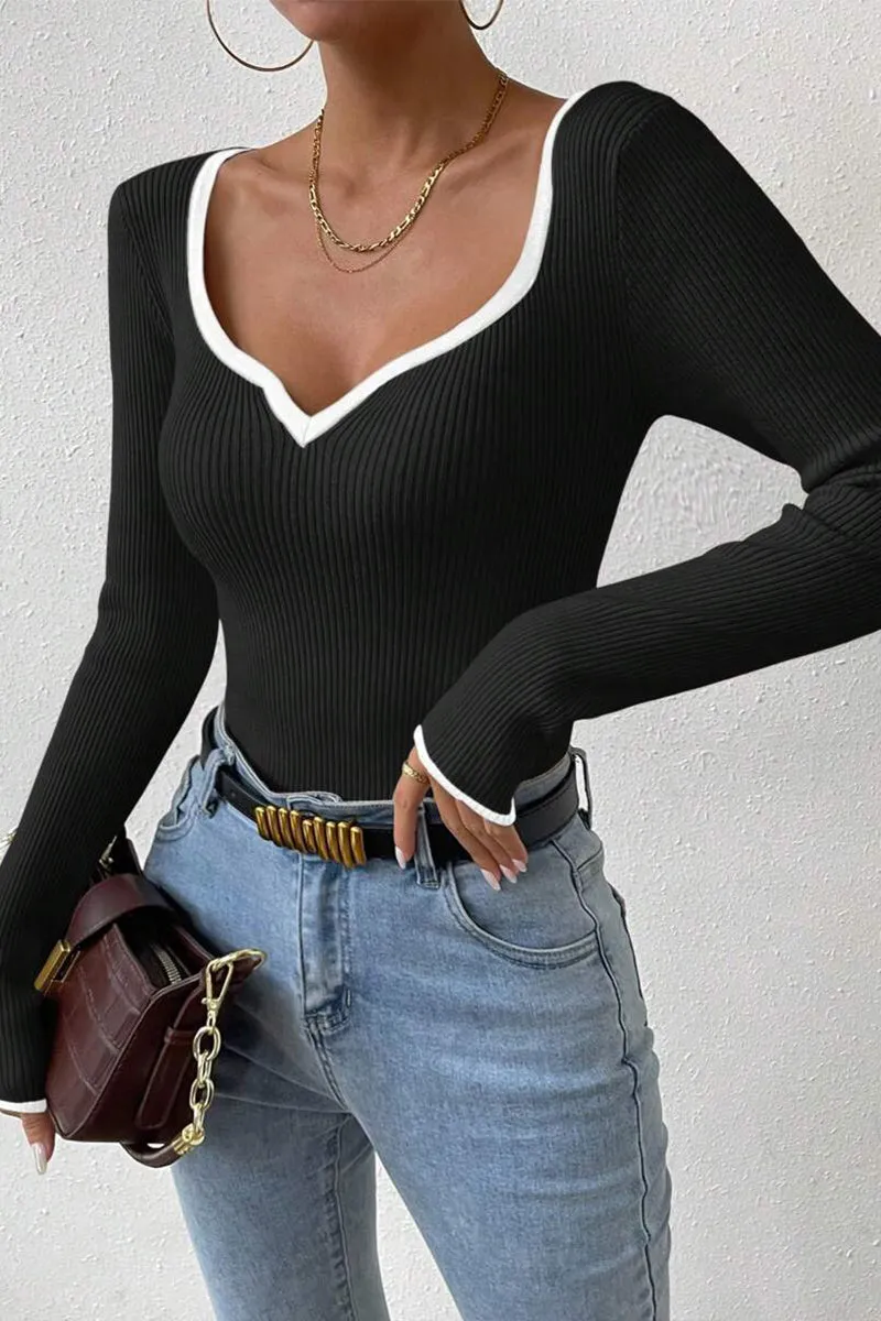 HWR1181 Trim Ribbed Top