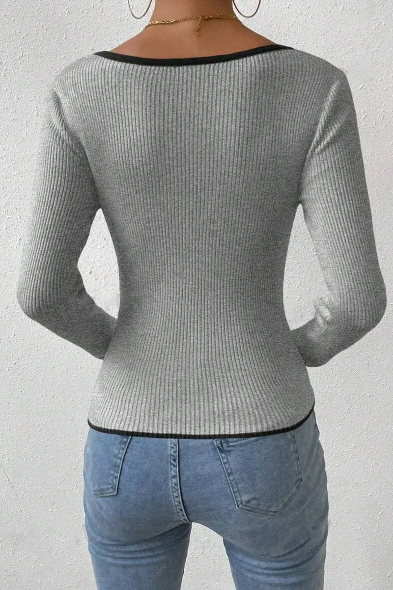 HWR1181 Trim Ribbed Top