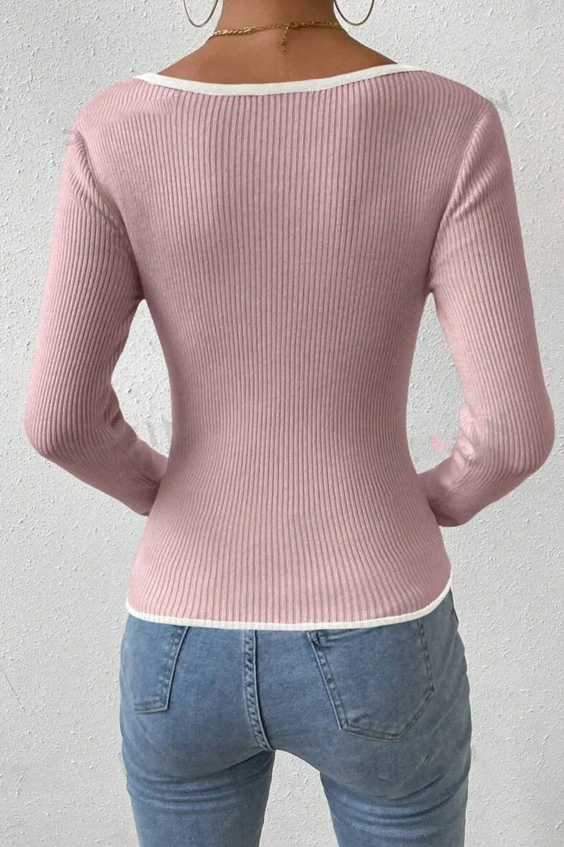 HWR1181 Trim Ribbed Top