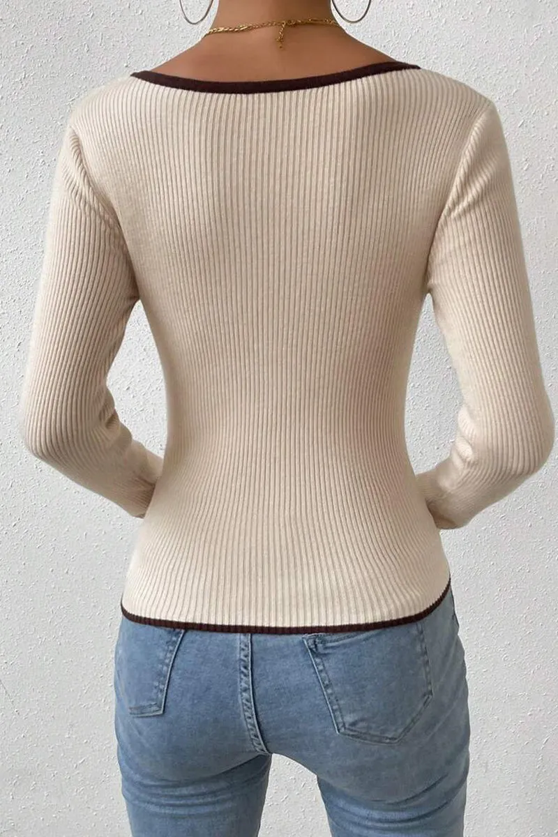 HWR1181 Trim Ribbed Top