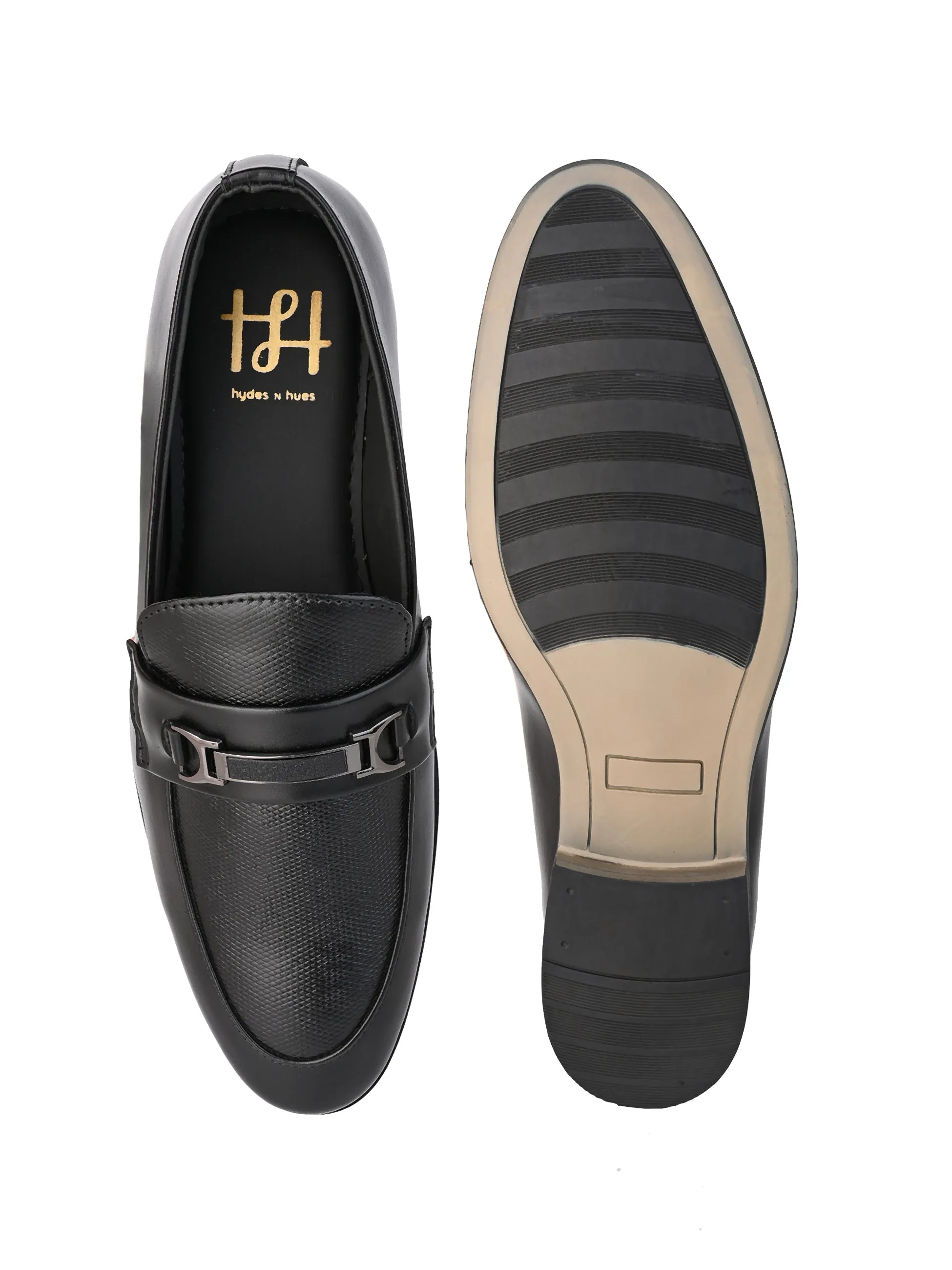 Hydes N Hues Men Black Round Toe Slip-Ons