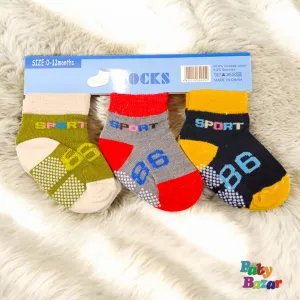 Imported Beautiful Design Sport Grip Socks 3-in-1 Pack