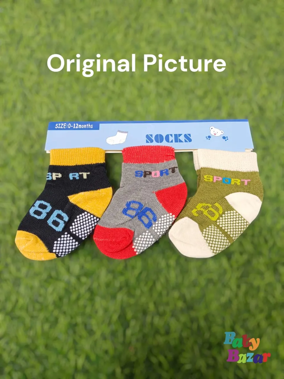 Imported Beautiful Design Sport Grip Socks 3-in-1 Pack