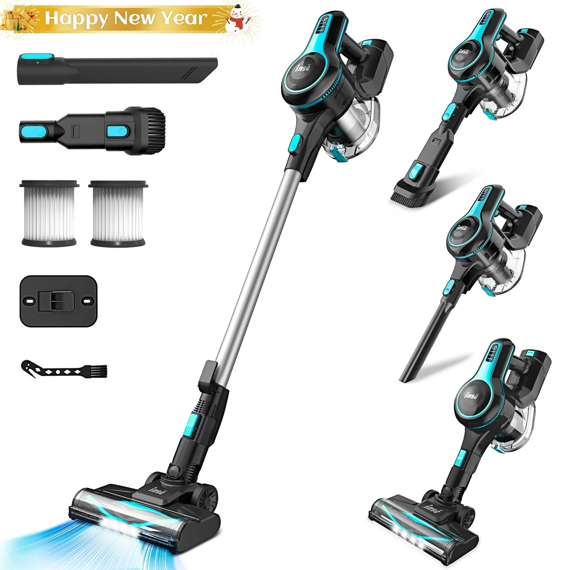 INSE Lightweight Cordless Stick Vacuum Cleaner 28kPa with 48min Runtime for Carpet Floor Pet Hair N520/N5T - new
