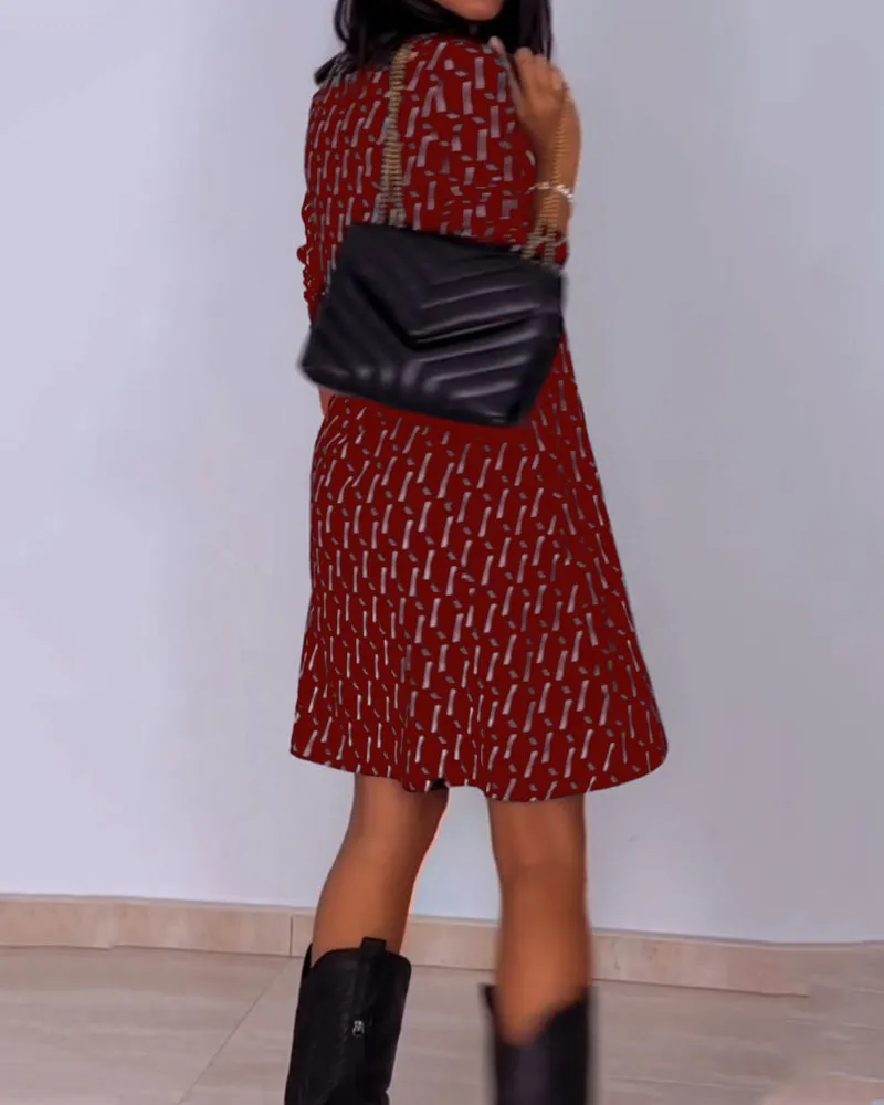 Isla | Plaid V-Neck Dress with 3/4 Sleeves