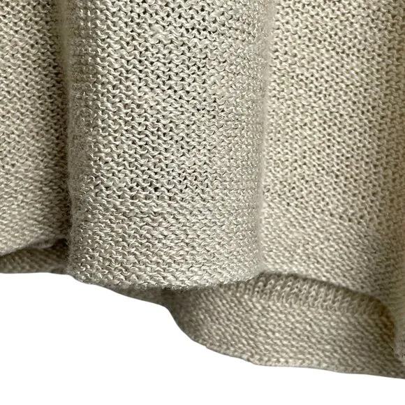 J. Jill Linen Blend Tan Cardigan Lightweight Knit Single Button Size Large Tall