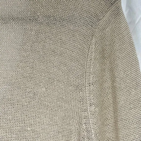 J. Jill Linen Blend Tan Cardigan Lightweight Knit Single Button Size Large Tall
