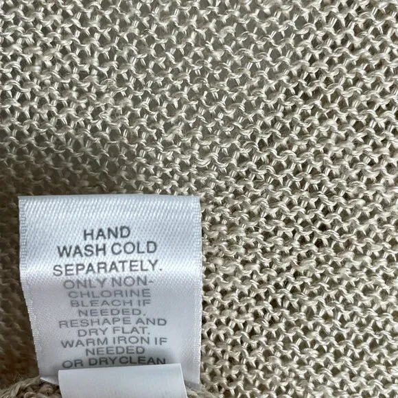 J. Jill Linen Blend Tan Cardigan Lightweight Knit Single Button Size Large Tall