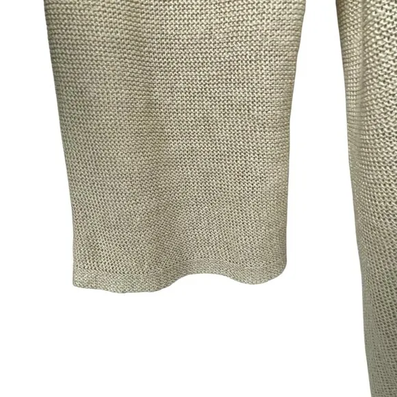 J. Jill Linen Blend Tan Cardigan Lightweight Knit Single Button Size Large Tall