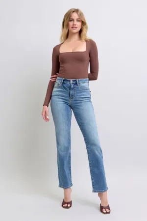 Judy Blue Full Size Vintage Wash Thermal Lined Straight Leg Jeans