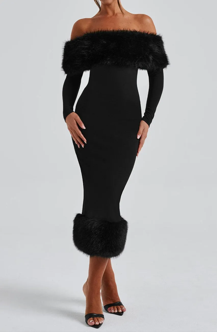 Julia midi dress-black