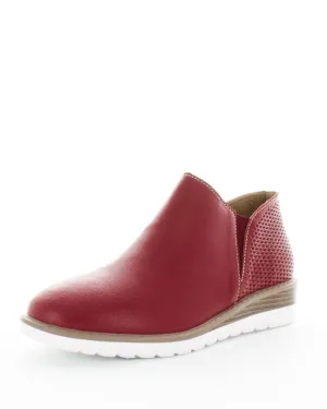 Just Bee Carmine Red Leather Ankle Boots