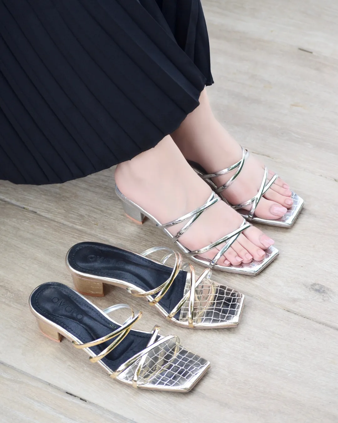 Kaathy Block Heels - Silver