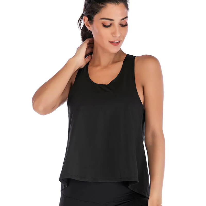 Kate Sleeveless Open Back Wrap Tie Tank Top
