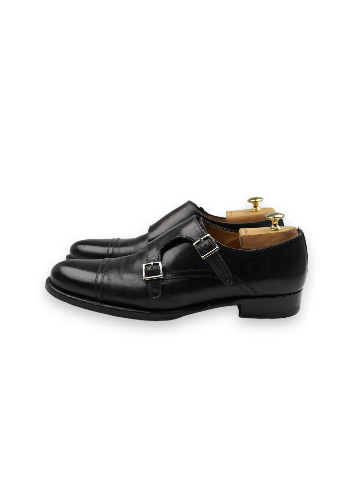 Kiton Black Double-Monk Shoes