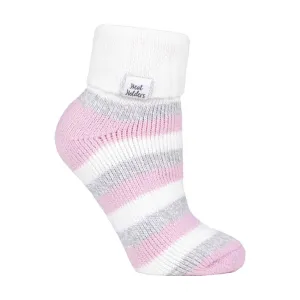 Ladies Ribbed Cuff Thermal Bed Socks for Lounging Around