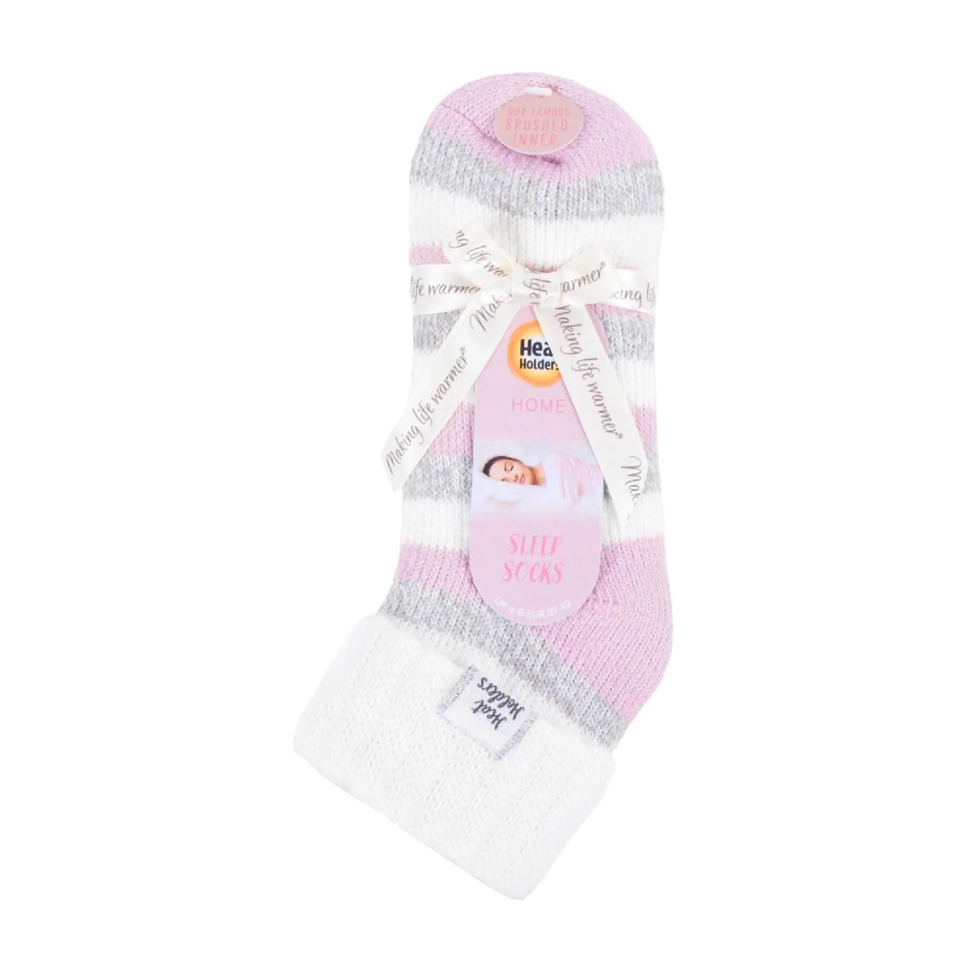 Ladies Ribbed Cuff Thermal Bed Socks for Lounging Around