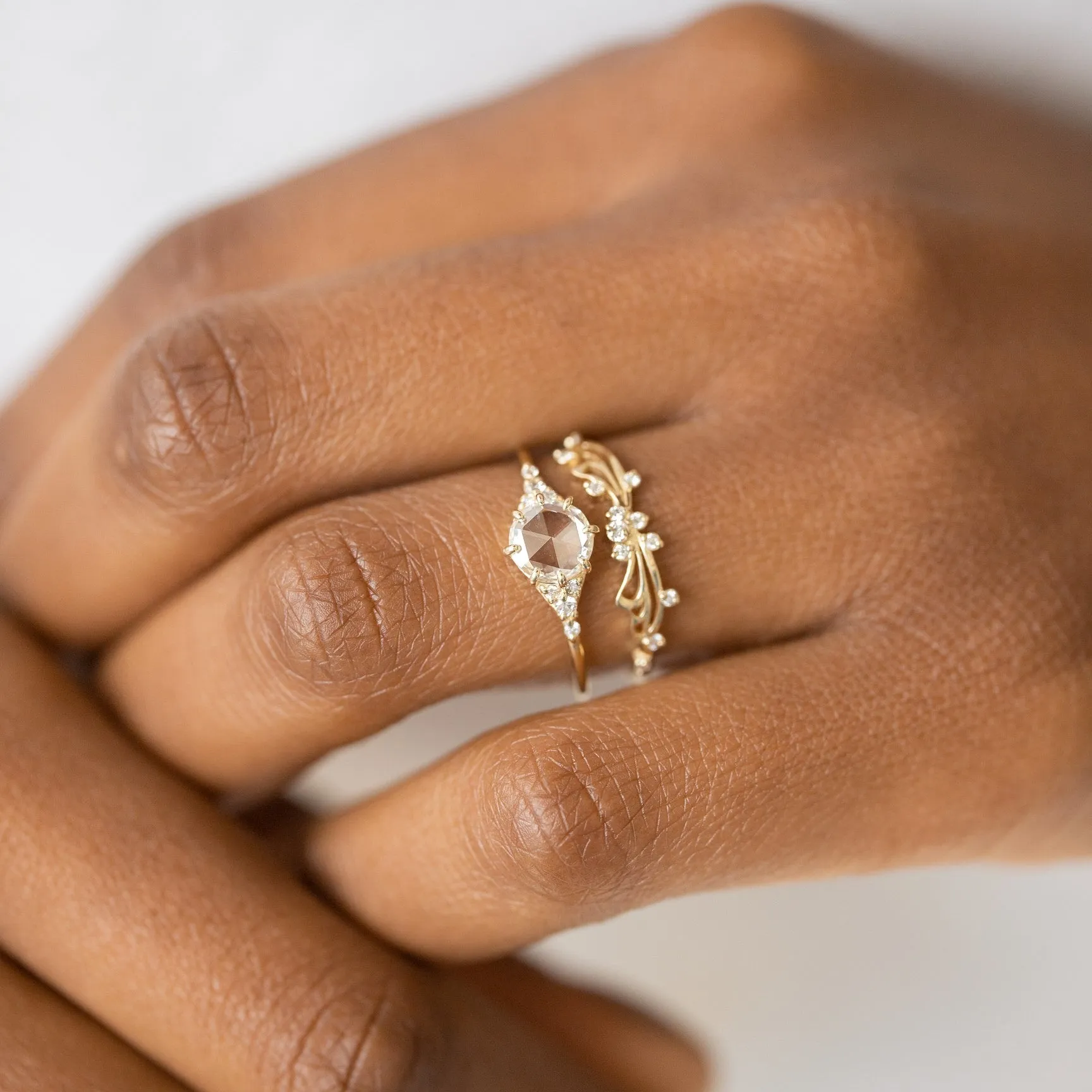 Lady's Slipper Ring, 0.53ct. Natural Rose Cut