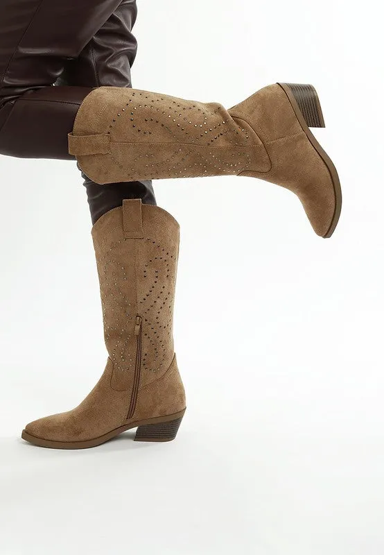Lariat Studs Embellished Cowboy Boots