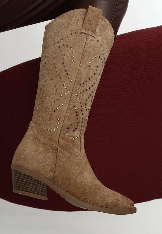 Lariat Studs Embellished Cowboy Boots